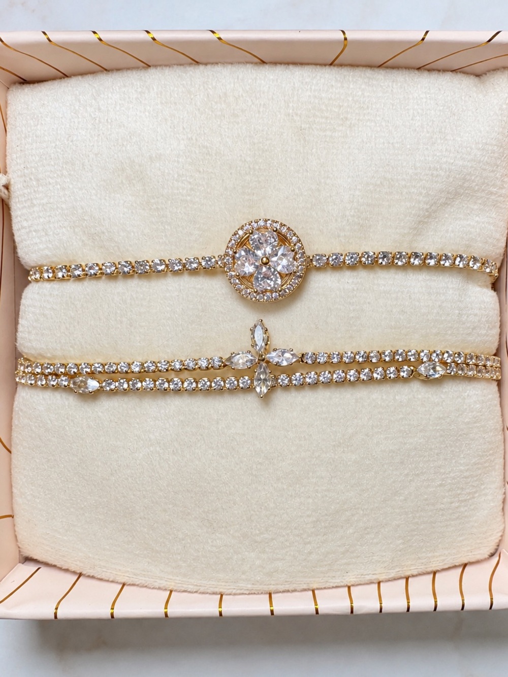 Spinner Clover Adjustable Bracelet Set